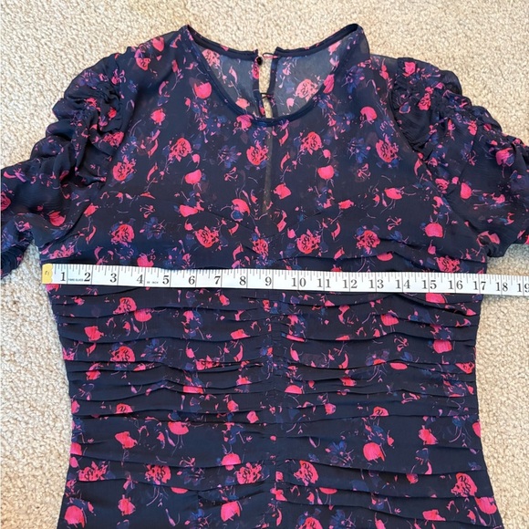 Tanya Taylor Falling Floral Carti silk ruffle boho mini Dress Size 8 - Picture 14 of 16